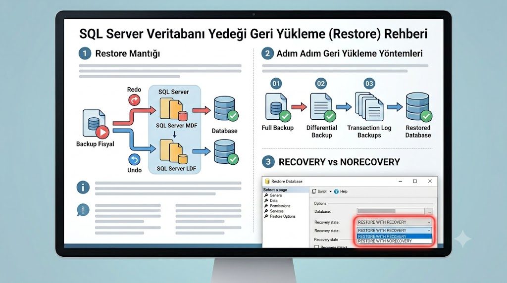 SQL Server Veritabanı Yedeği Geri Yükleme (Restore) Rehberi