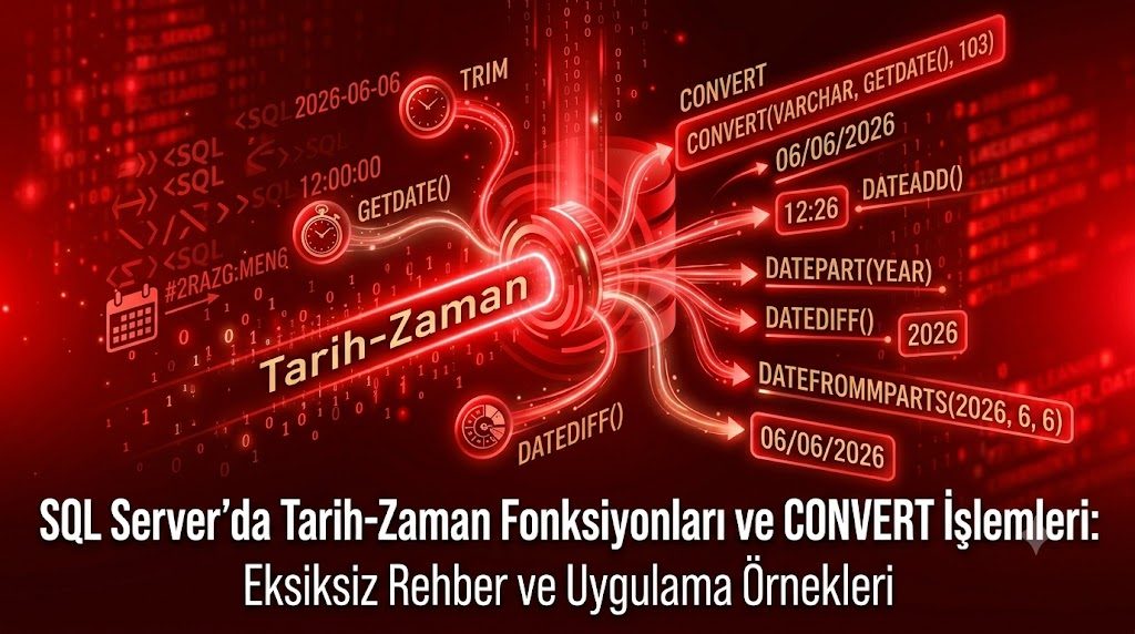SQL Server'da Tarih-Zaman Fonksiyonları ve CONVERT İşlemleri: Eksiksiz Rehber